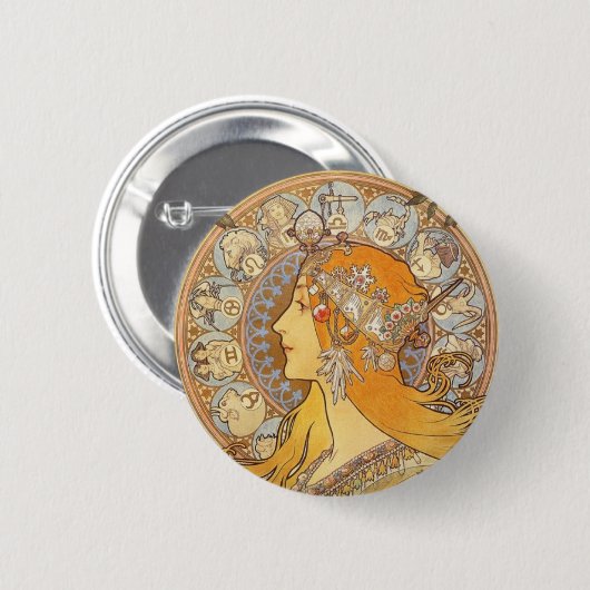 Zodiac Ronde Button 5,7 Cm (Voorkant /achterkant)