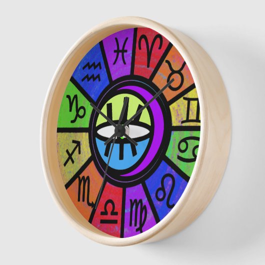 Zodiac Round-acrylklok (Hoek)