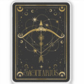 Zodiac Sagittarius Astrologie Zwart-wit Sticker (Voorkant)
