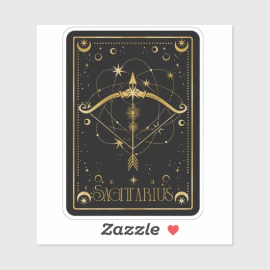 Zodiac Sagittarius Astrologie Zwart-wit Sticker (Vel)