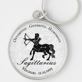 Zodiac Sagittarius Astrology Custom Black White Sleutelhanger
