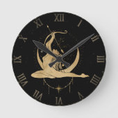 Zodiac Sagittarius | Cosmic Gold Black Astrology L Ronde Klok (Voorkant)