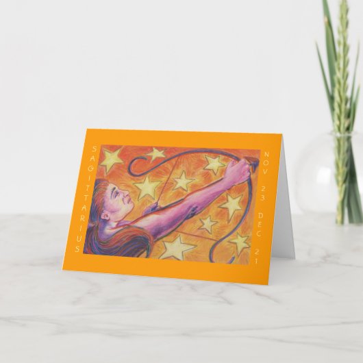 Zodiac Sagittarius "Happy Birthday"-wenskaart Kaart (Voorkant)