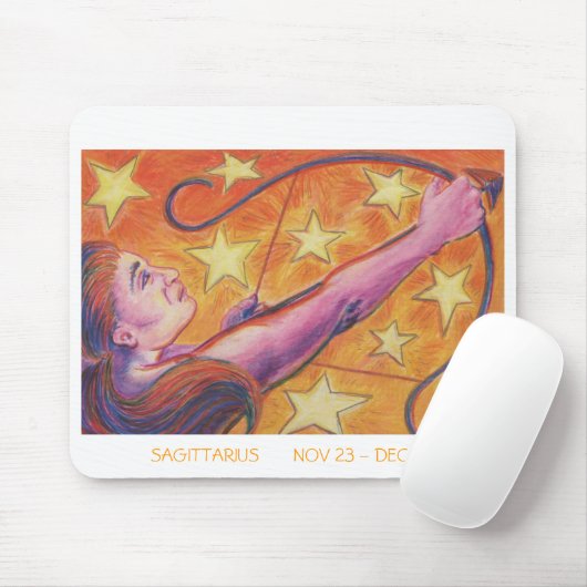 Zodiac Sagittarius mousepad white Muismat (Met muis)
