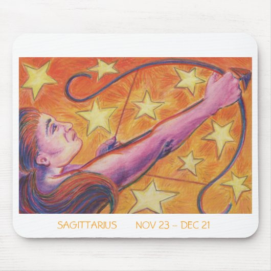 Zodiac Sagittarius mousepad white Muismat (Voorkant)