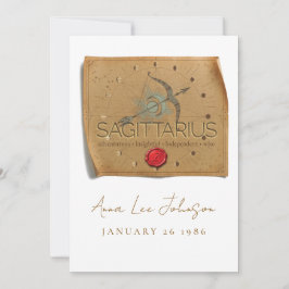 ZODIAC - Sagittarius - Personalized Birthday Card Kaart