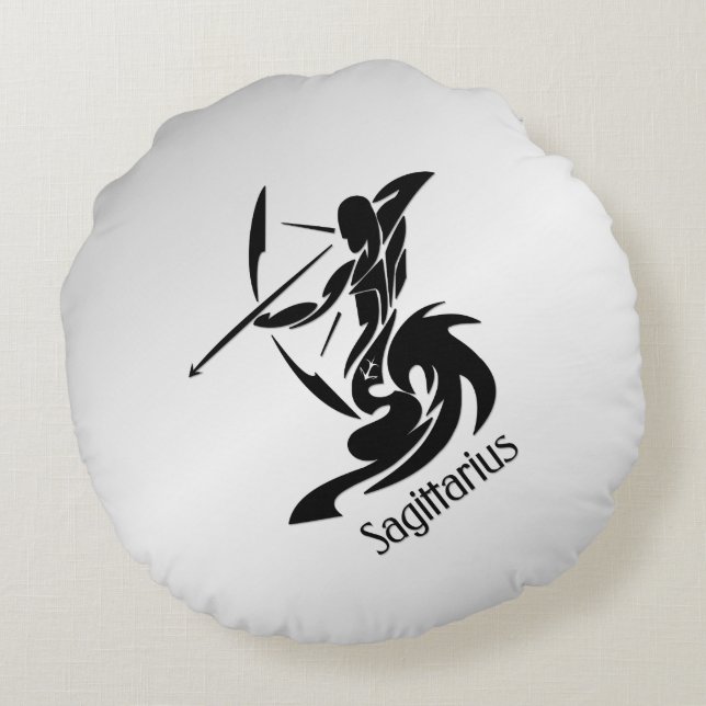 Zodiac Sagittarius Rond Kussen (Achterkant)