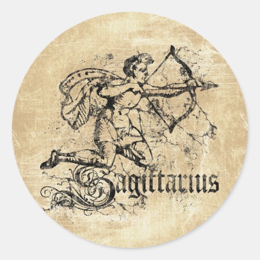  Zodiac Sagittarius Ronde Sticker (Voorkant)