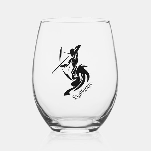 Zodiac Sagittarius Wijnglas Zonder Voet (Voorkant)