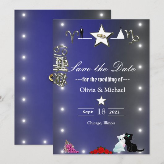 Zodiac Save The Date (Voorkant / Achterkant)