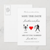 Zodiac Save the Date (Schorpioen/Weegschaal) Wit Aankondigingskaart (Voorkant / Achterkant)
