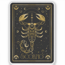 Zodiac Schorpioen Astrologisch Zwart & Goud Sticke