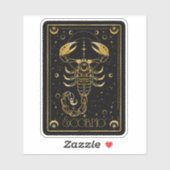 Zodiac Schorpioen Astrologisch Zwart & Goud Sticke Sticker (Vel)