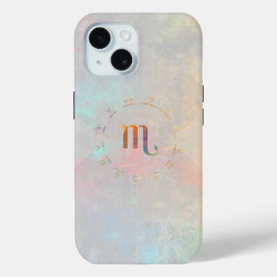 Zodiac Schorpioen kaart-wit ontwerp iPhone 15 Case
