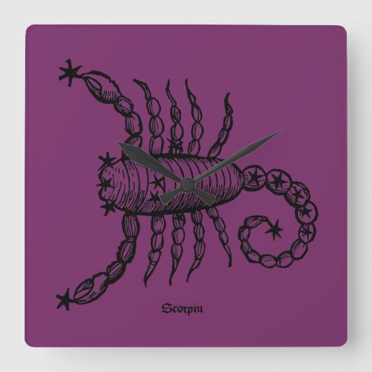 Zodiac: Scorpio, 1482 Vierkante Klok (Voorkant)
