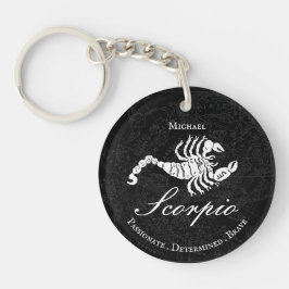 Zodiac Scorpio Astrology Personality Black Custom Sleutelhanger