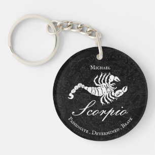 Zodiac Scorpio Astrology Personality Black Custom Sleutelhanger