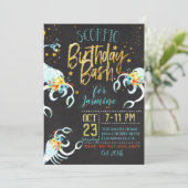 Zodiac Scorpio Birthday Invitation Kaart (Staand voorkant)