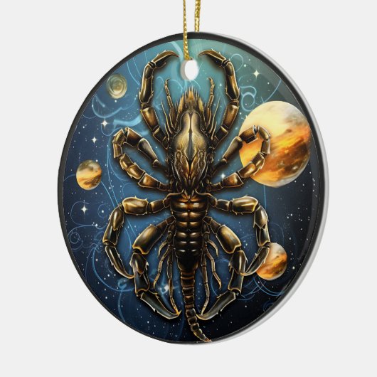 Zodiac Scorpio gepersonaliseerd astrologie Ornamen Keramisch Ornament (Links)