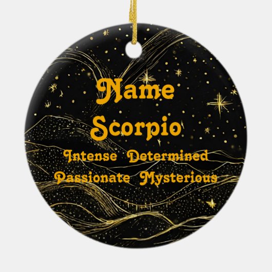Zodiac Scorpio gepersonaliseerd astrologie Ornamen Keramisch Ornament (Achterkant)