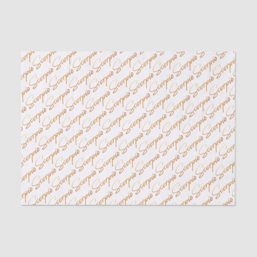 Zodiac "Scorpio" Gold Script Tissue Paper Tissuepapier (Voorkant)