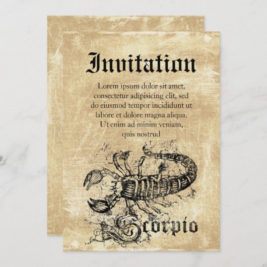 Zodiac Scorpio Kaart (Voorkant / Achterkant)