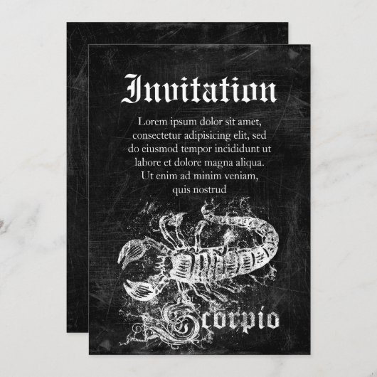 Zodiac Scorpio Kaart (Voorkant / Achterkant)