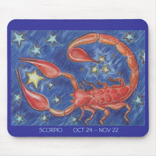 Zodiac Scorpio mousepad dates Muismat (Voorkant)