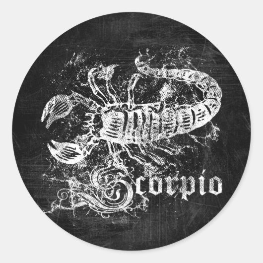 Zodiac Scorpio Ronde Sticker (Voorkant)