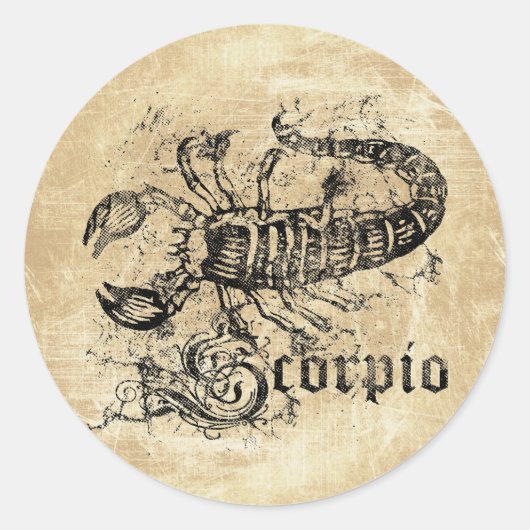  Zodiac Scorpio Ronde Sticker (Voorkant)