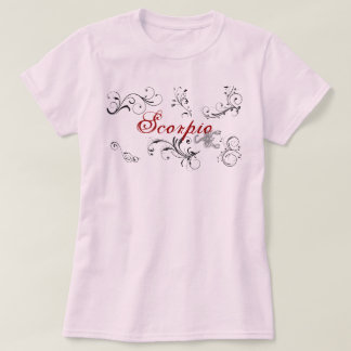 Zodiac Scorpio Scorpion T-shirt Red Lettering