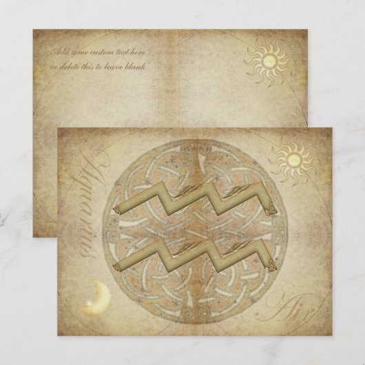 Zodiac Sign Aquarius Briefkaart (Voorkant / Achterkant)