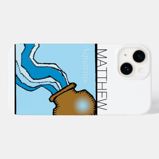 Zodiac Sign Aquarius gepersonaliseerde Birthday iP Case-Mate iPhone Case (Achterkant (horizontaal))