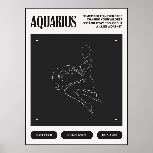 Zodiac Sign Aquarius Poster (Voorkant)