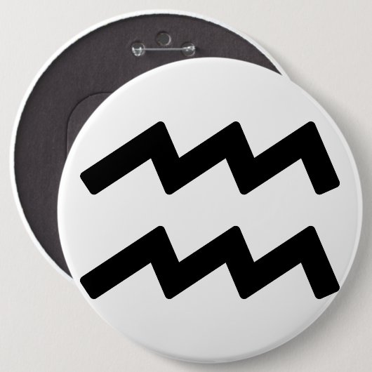 Zodiac sign Aquarius Ronde Button 6,0 Cm (Voorkant /achterkant)