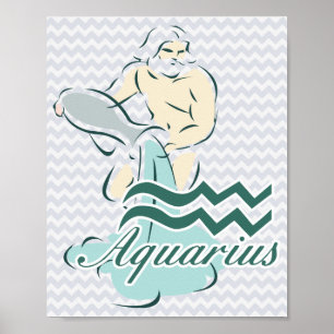 Zodiac Sign Aquarius-symbool Poster