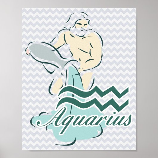 Zodiac Sign Aquarius-symbool Poster (Voorkant)