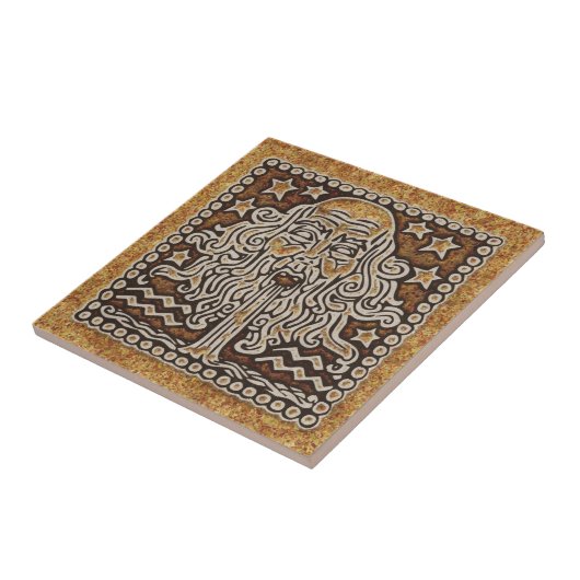 ZODIAC SIGN AQUARIUS TEGELTJE (Zijkant)