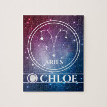 Zodiac Sign ARIES Paars Night Sky Stars Name