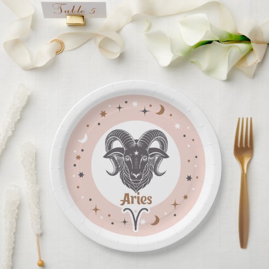 Zodiac Sign Aries Papieren Bordje (Huwelijk)