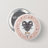 Zodiac Sign Aries Ronde Button 5,7 Cm (Voorkant /achterkant)