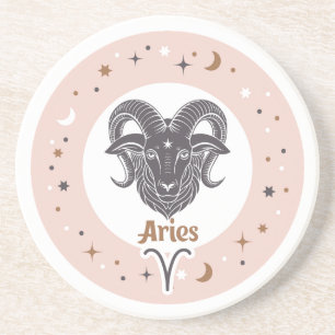 Zodiac Sign Aries Zandsteen Onderzetter