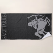 Zodiac Sign Black en Gray Sagittarius Horse Man Strandlaken (Voorkant)