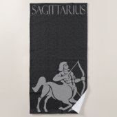 Zodiac Sign Black en Gray Sagittarius Horse Man Strandlaken (Voorkant)