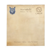 Zodiac Sign Cancer & Celestial Cat - Notitieblok (Voorkant)