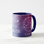 Zodiac Sign CANCER Paars Blue Name Monogram Mok (Voorkant rechts)