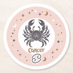 Zodiac Sign Cancer Ronde Kartonnen Onderzetter