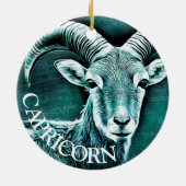 Zodiac Sign Capricorn Goat Symbol Kerstmis Keramisch Ornament (Achterkant)