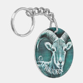 Zodiac Sign Capricorn Goat Symbol Kerstmis Sleutelhanger (Voorkant Links)