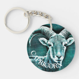 Zodiac Sign Capricorn Goat Symbol Kerstmis Sleutelhanger